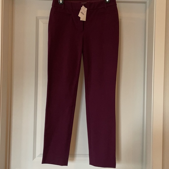 NWT JCREW BURGUNDY PANTS. SIZE 2S. - Picture 2 of 4